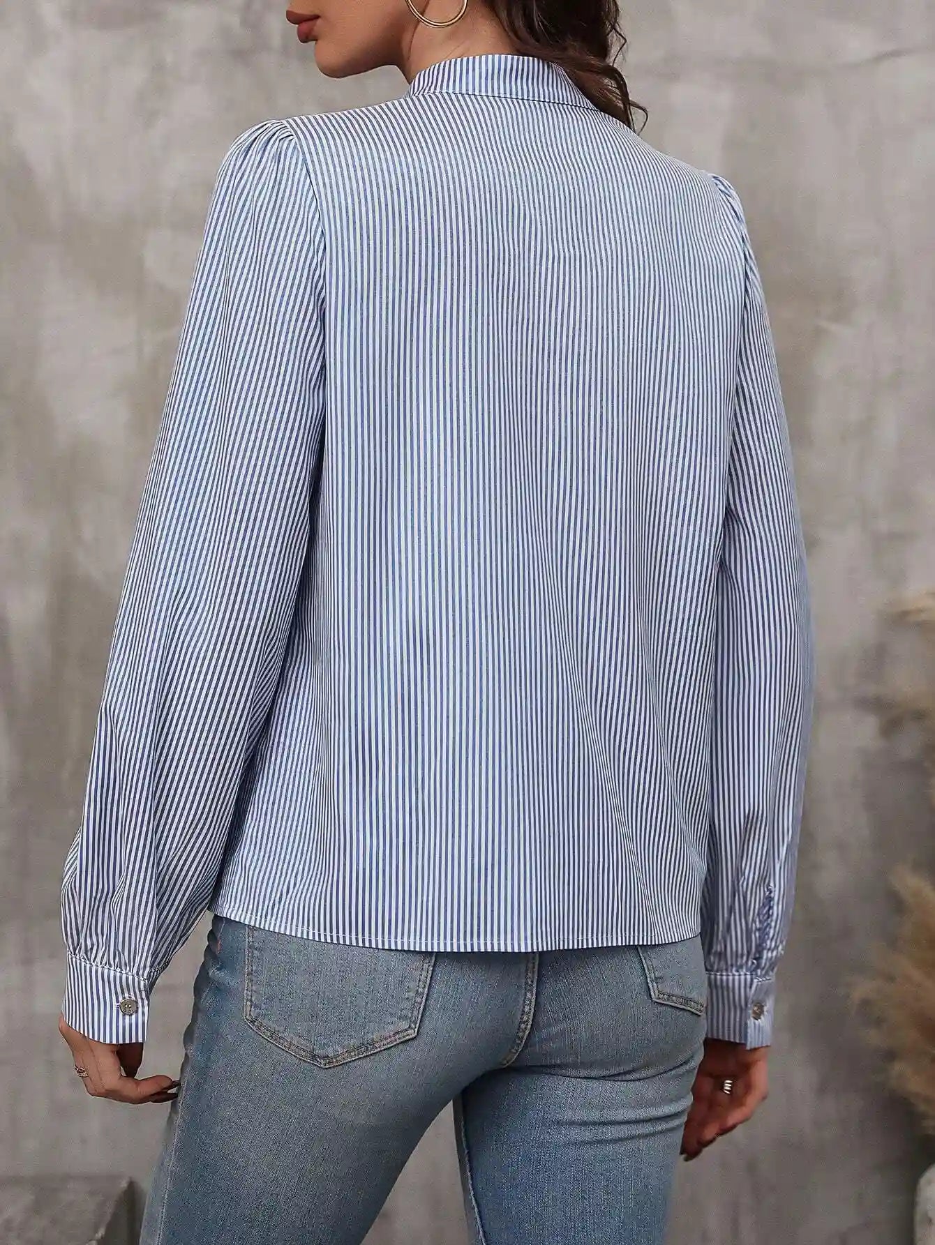 Blusa Listrada Feminina Manga Comprida