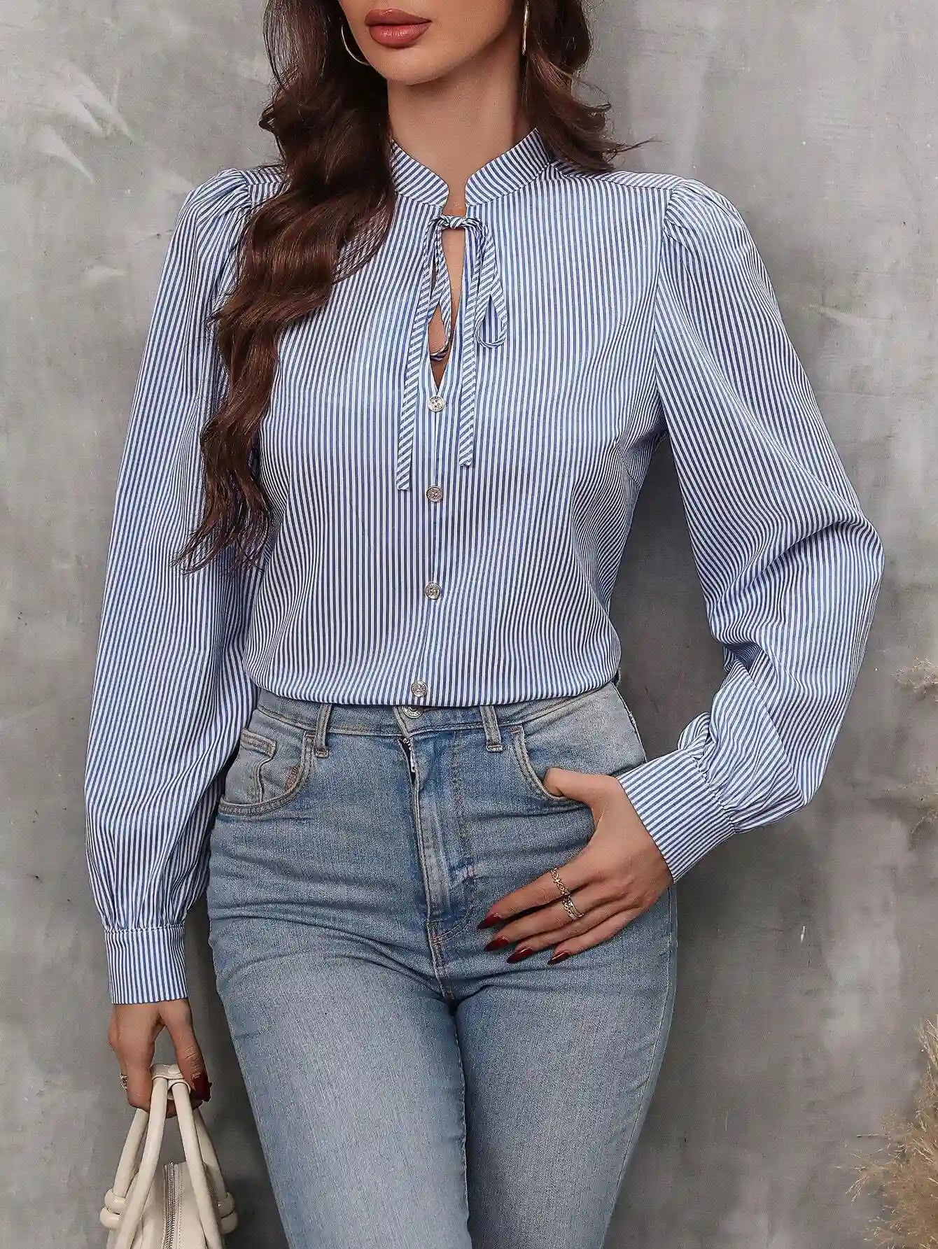 Blusa Listrada Feminina Manga Comprida