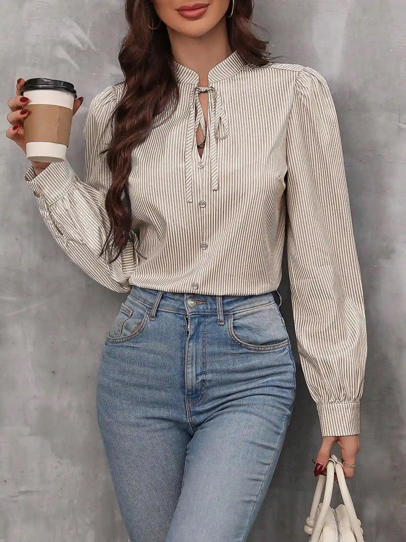 Blusa Listrada Feminina Manga Comprida