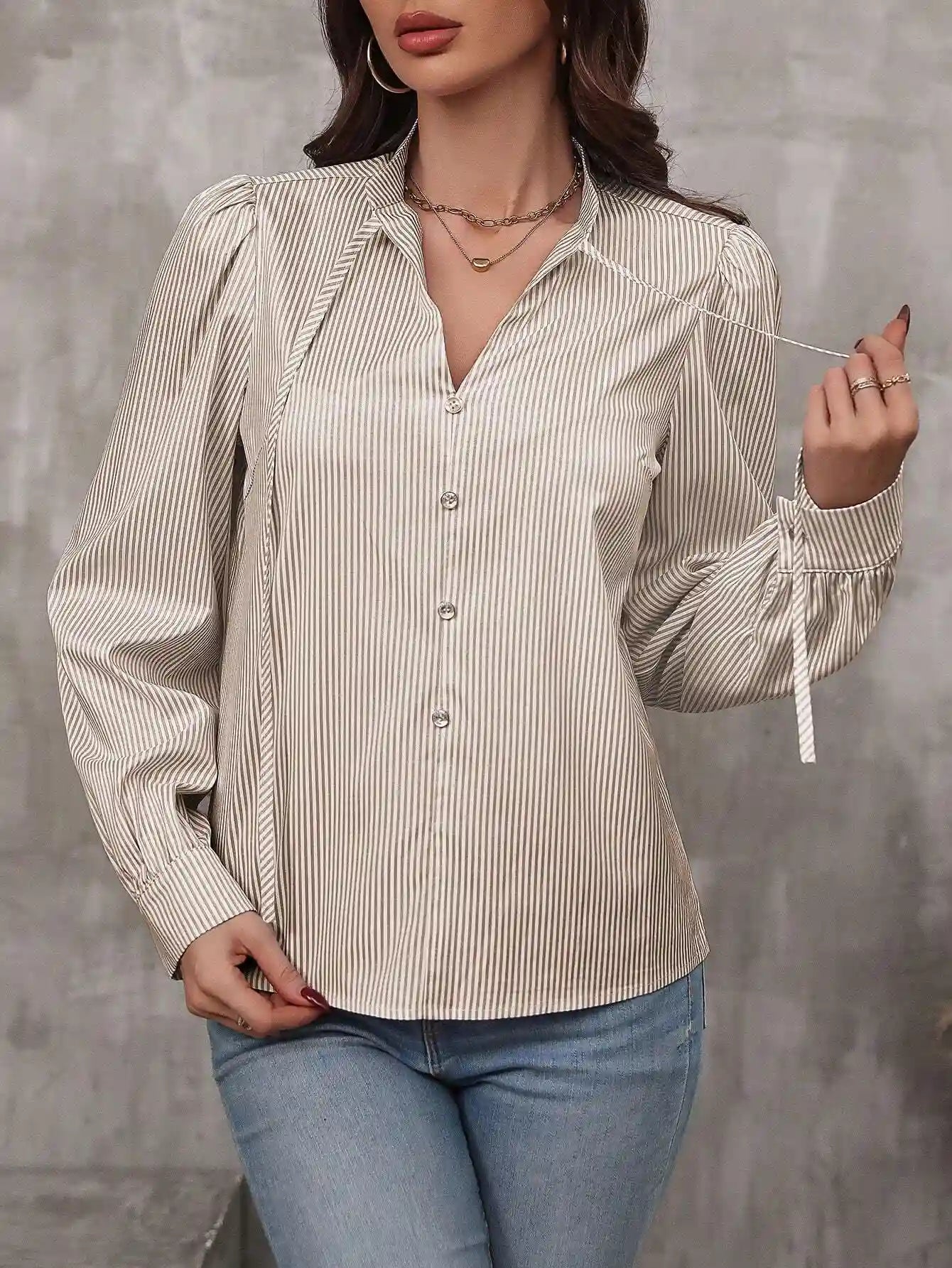 Blusa Listrada Feminina Manga Comprida