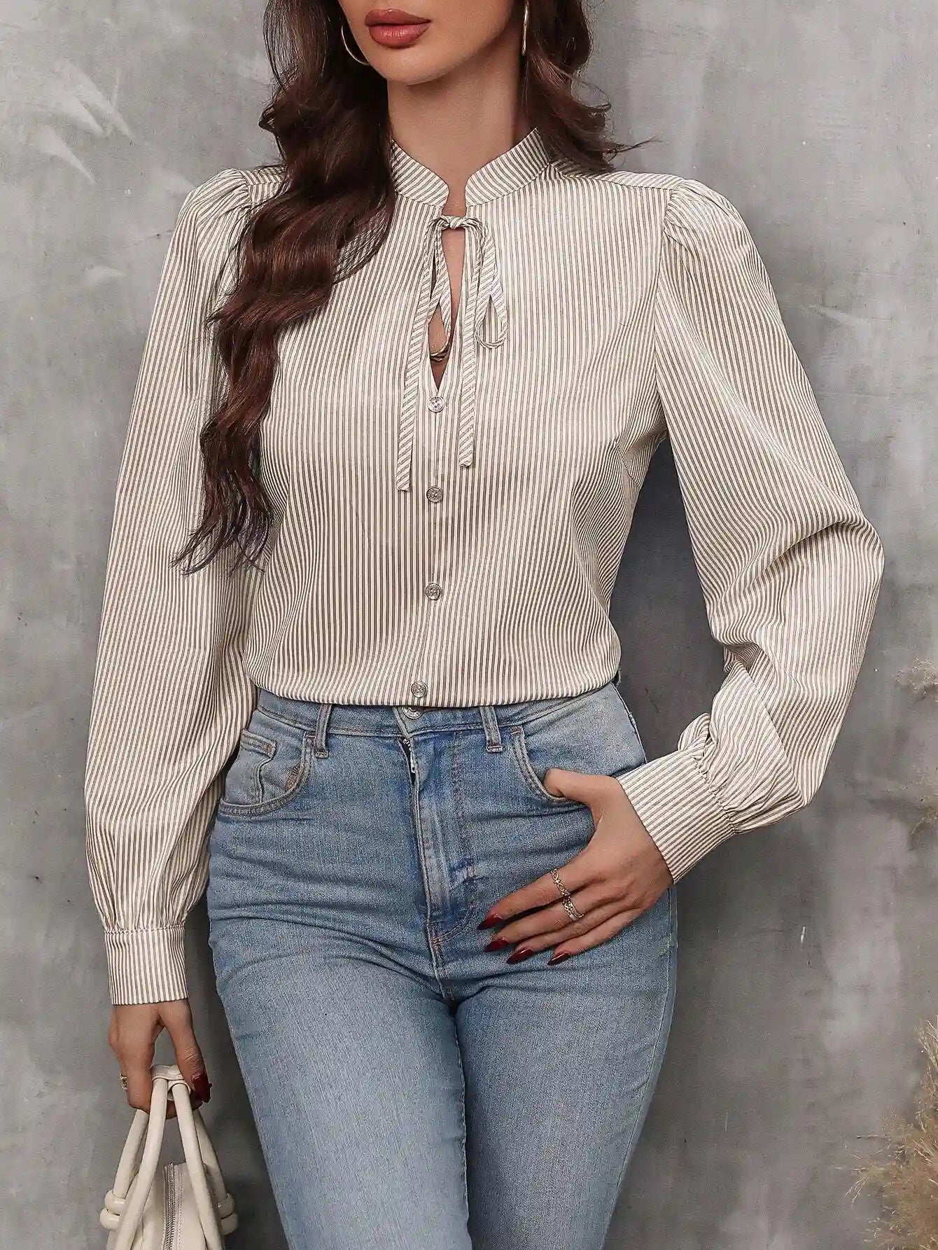 Blusa Listrada Feminina Manga Comprida