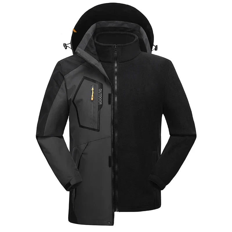Jaqueta Masculina 3 em 1 com Forro Fleece Impermeável Corta-Vento – (Promoção de Inverno 2026)