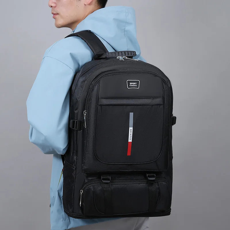 Mochila Masculina Monocromática Multifuncional Vários Compartimentos