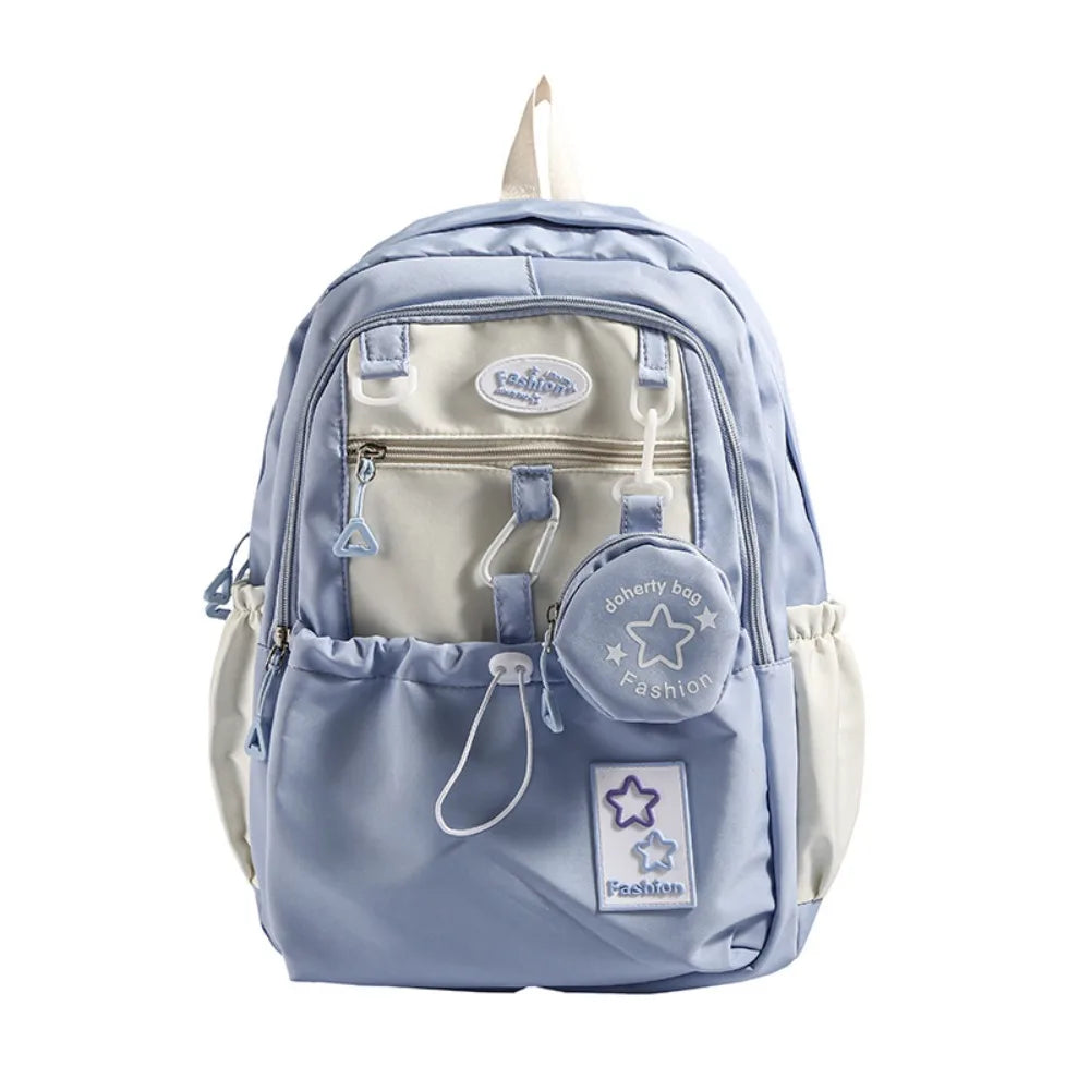 Mochila Feminina Estrela em Nylon — Ideal para Estudantes e Uso Casual