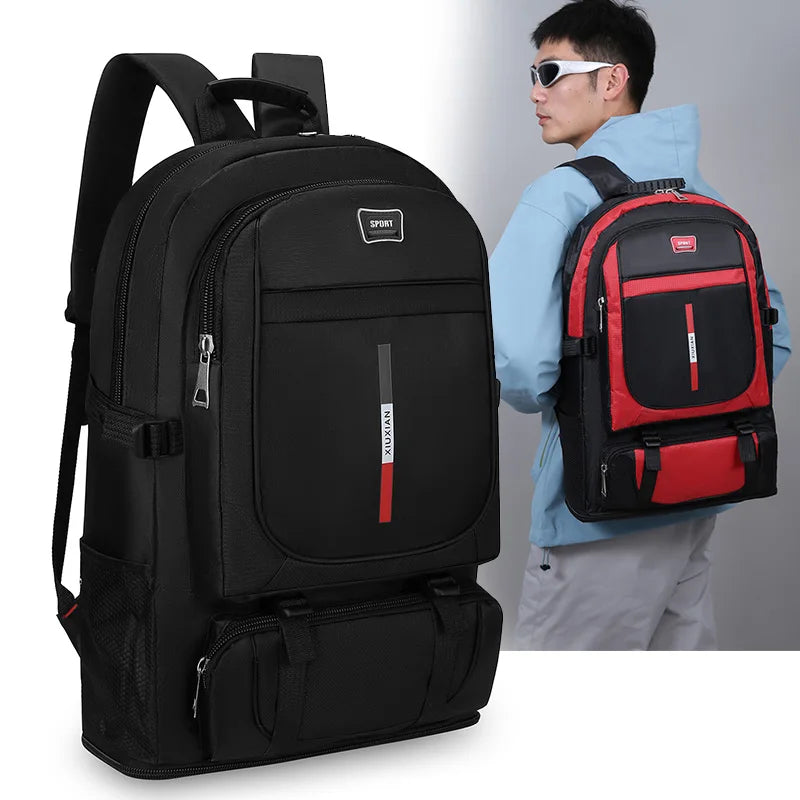 Mochila Masculina Monocromática Multifuncional Vários Compartimentos