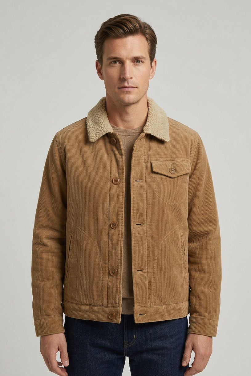 Jaqueta Masculina de Veludo com Interior Forrado