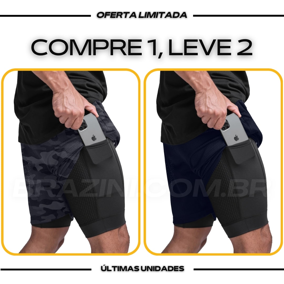 Shorts Dry-Fit™ de Compressão Sellina - COMPRE 1 LEVE 2