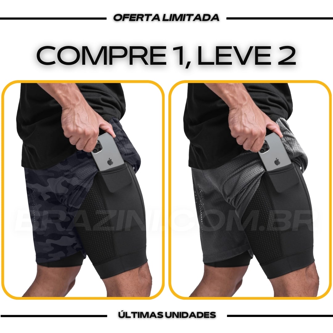 Shorts Dry-Fit™ de Compressão Sellina - COMPRE 1 LEVE 2