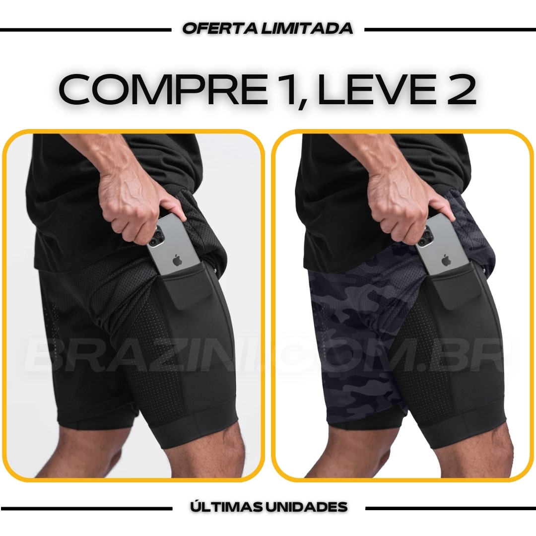 Shorts Dry-Fit™ de Compressão Sellina - COMPRE 1 LEVE 2