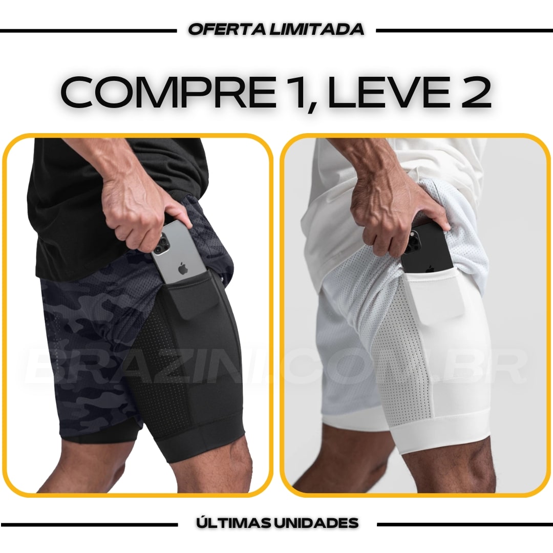 Shorts Dry-Fit™ de Compressão Sellina - COMPRE 1 LEVE 2