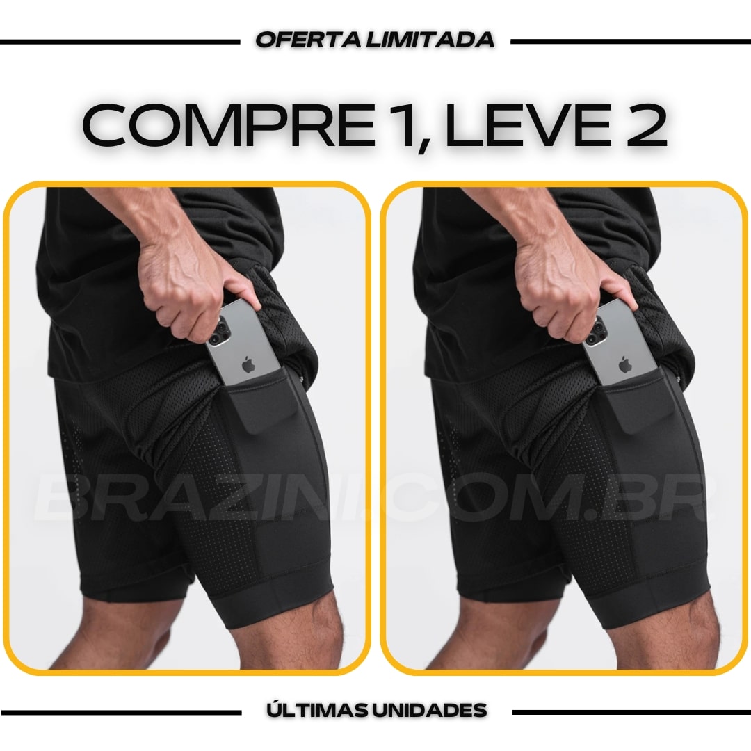 Shorts Dry-Fit™ de Compressão Sellina - COMPRE 1 LEVE 2