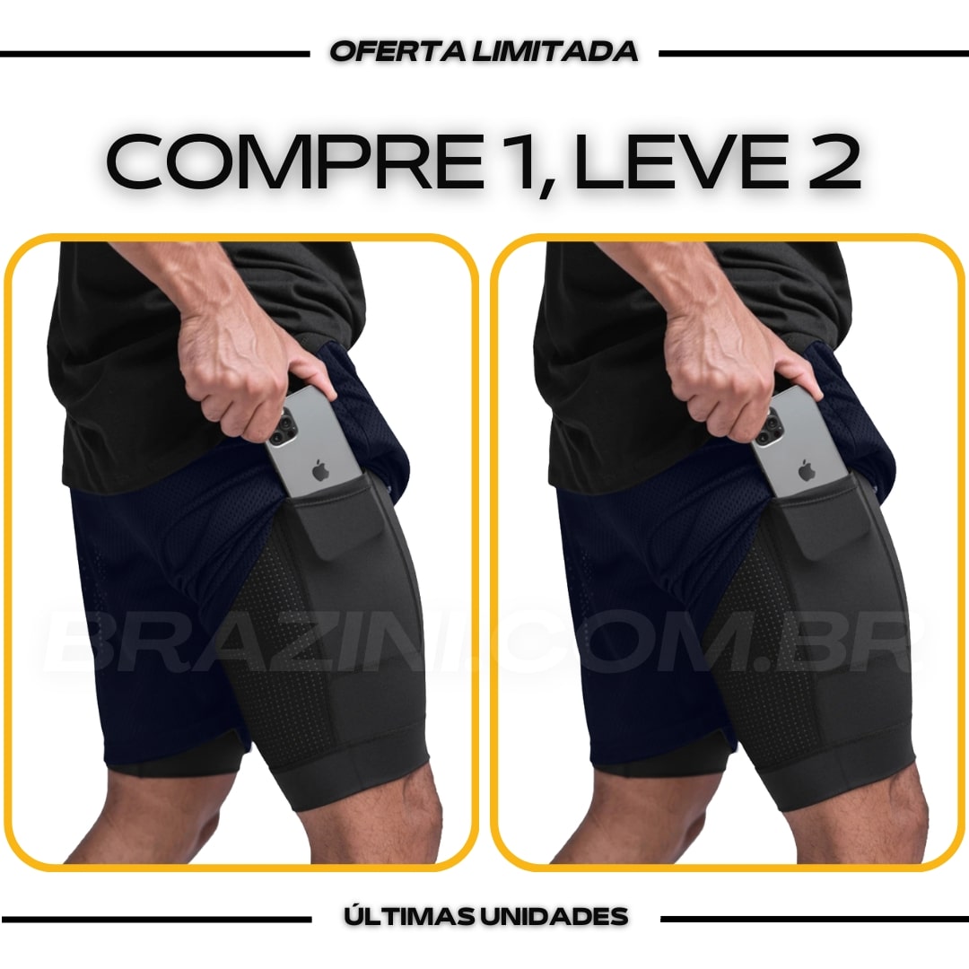 Shorts Dry-Fit™ de Compressão Sellina - COMPRE 1 LEVE 2