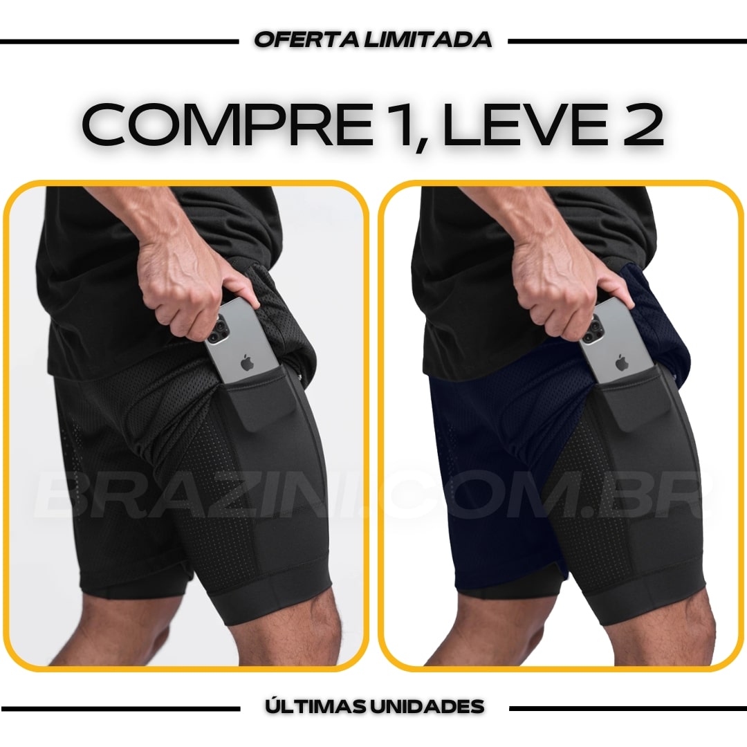 Shorts Dry-Fit™ de Compressão Sellina - COMPRE 1 LEVE 2