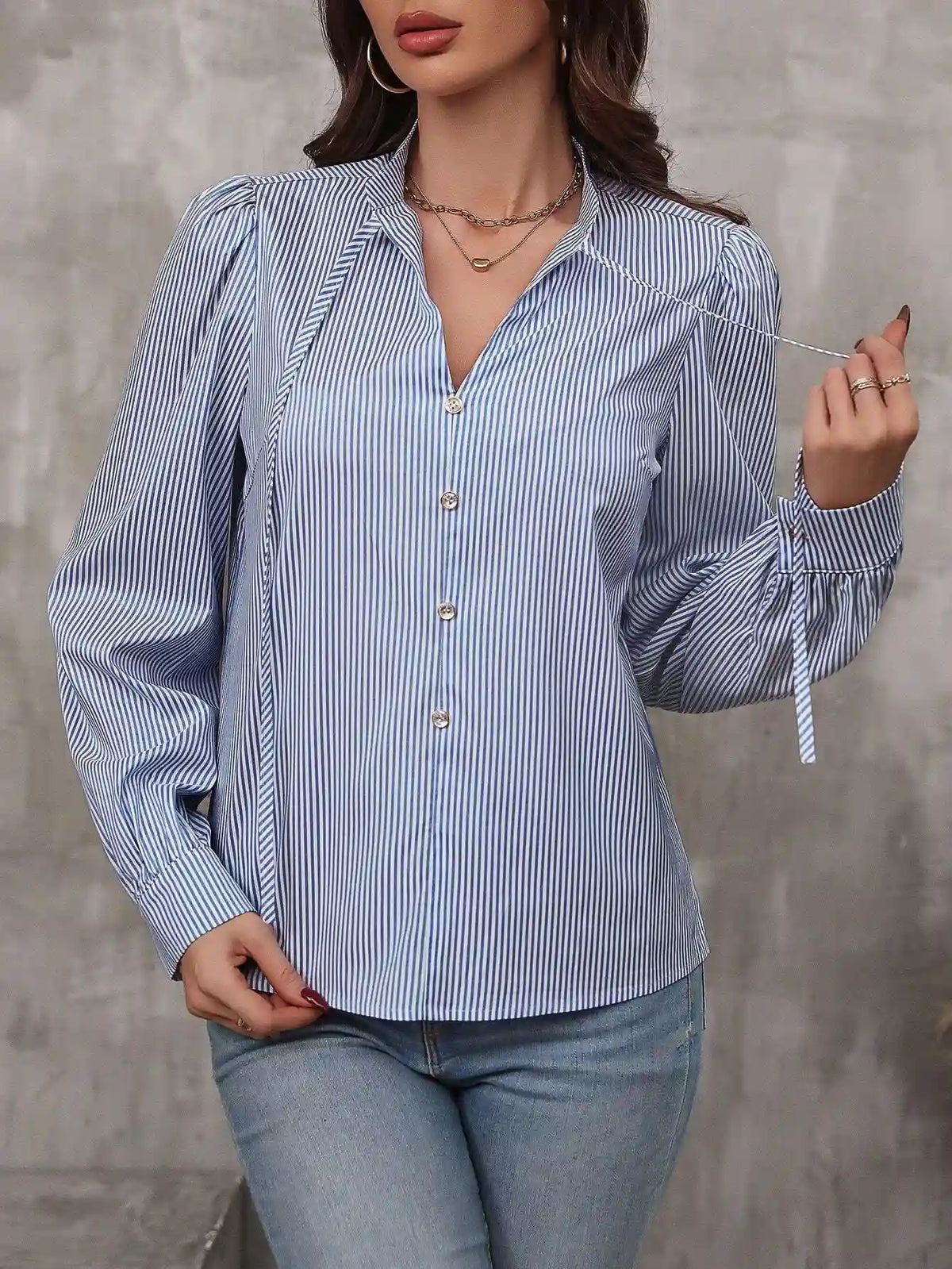 Blusa Listrada Feminina Manga Comprida