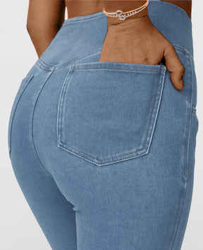 Calça Feminina Cintura Alta Cruzada