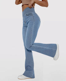 Calça Feminina Cintura Alta Cruzada