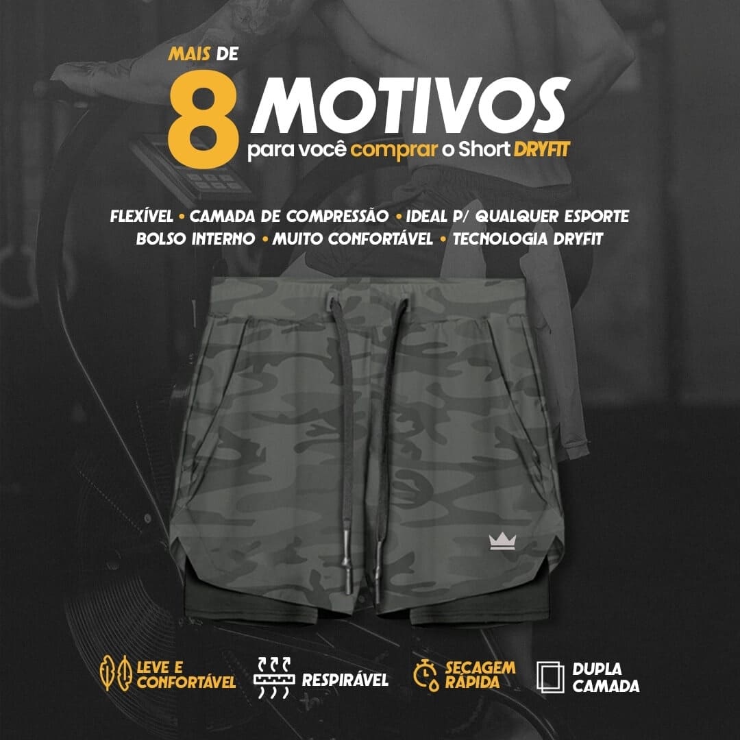 Shorts Dry-Fit™ de Compressão Sellina - COMPRE 1 LEVE 2