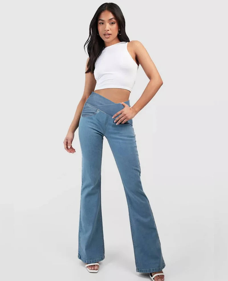 Calça Feminina Cintura Alta Cruzada