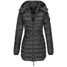 Jaqueta Parka Feminina Puffer Justa ao Corpo