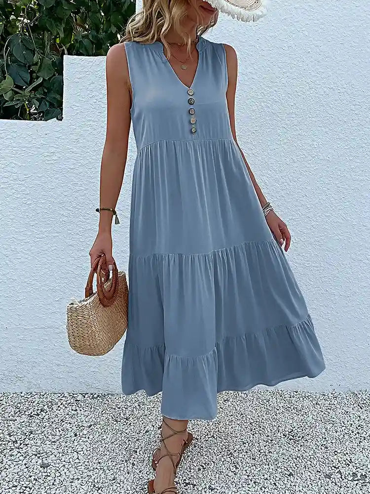 Vestido Midi Elegante Romênia Feminino