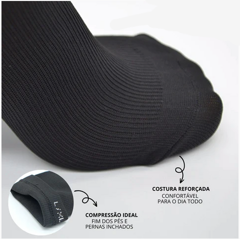 Meias de Compressão Lisas - Compre 1 Leve 3 - Sellina