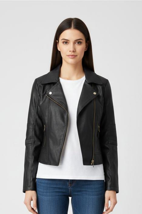 Jaqueta Feminina de Couro Legítimo Italy