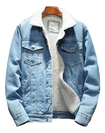 Jaqueta Jeans Masculina Inverno com Lã Interna