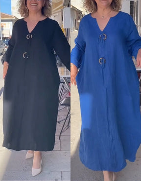 Vestido Casual Longo Elizabeth Algodão e Linho Premium - Compre 1 Leve 2