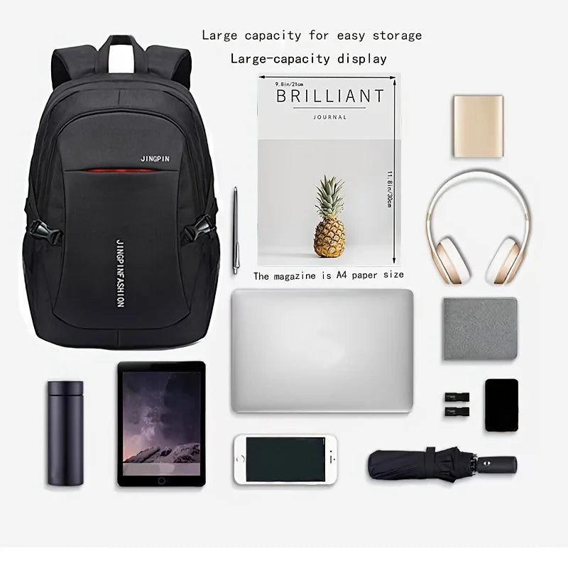 Mochila Masculina em Oxford Impermeável para Laptop e Viagem Estilo Casual e Escolar