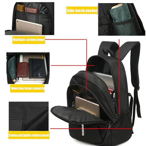 Mochila Masculina em Oxford Impermeável para Laptop e Viagem Estilo Casual e Escolar