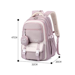 Mochila Escolar Feminina Impermeável com Estampa Fashion — Ideal para Viagem e Uso Diário