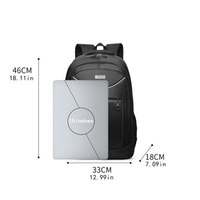 Mochila de Viagem com Alças Acolchoadas, Bolsos Laterais em Malha e Design Esportivo para Uso Diário