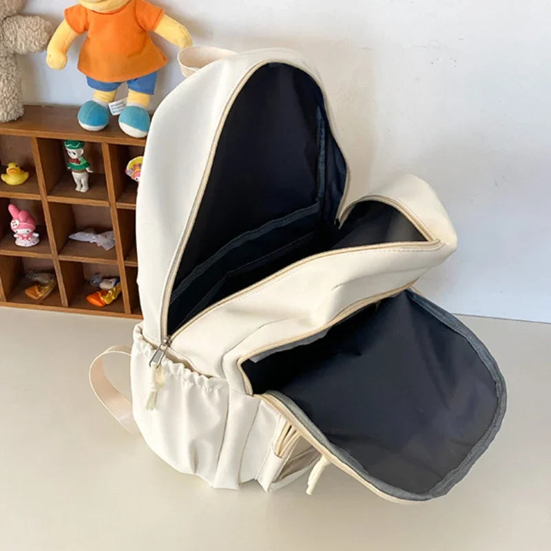 Mochila Transparente Estilo Japonês com Estrelas Para Estudantes e Uso Casual Feminino