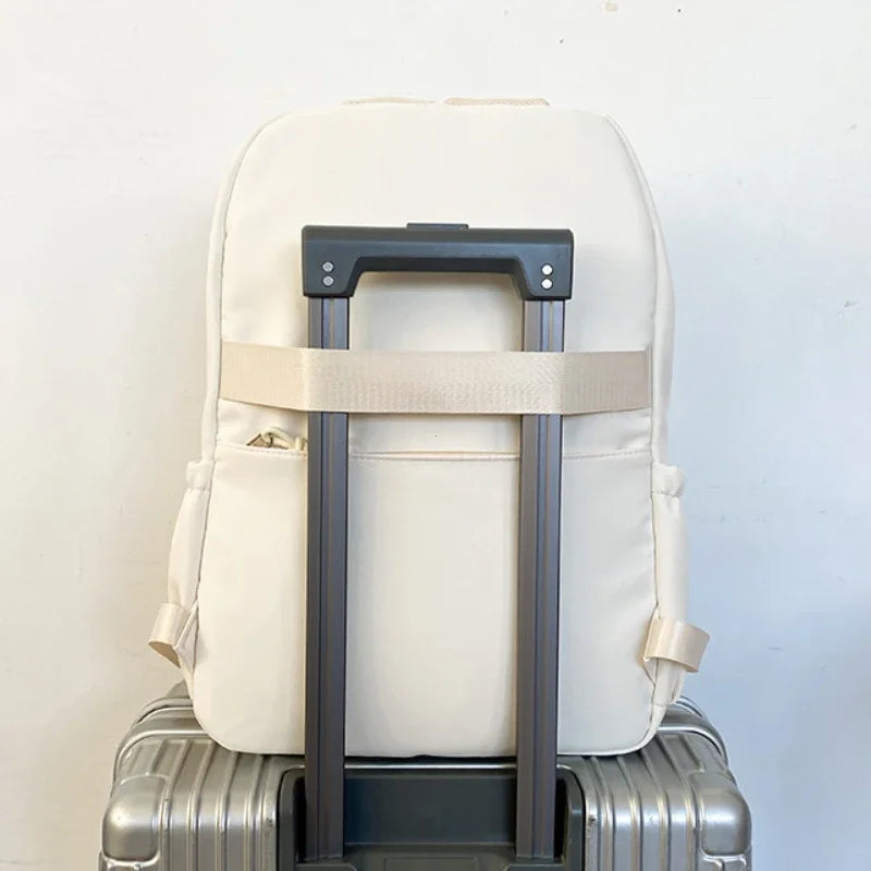 Mochila Transparente Estilo Japonês com Estrelas Para Estudantes e Uso Casual Feminino