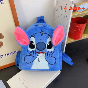 Mochila Infantil CTN Stitch Azul Estilo Japonês com Grande Capacidade