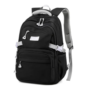 Mochila Escolar Feminina em Cor Sólida com Grande Capacidade — Ideal para Estudantes e Uso Diário