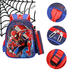 Mochila Escolar Infantil com Estojo Homem Aranha Impermeável