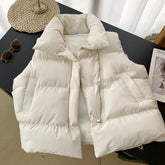 Colete Puffer Casual Feminino Gola Alta
