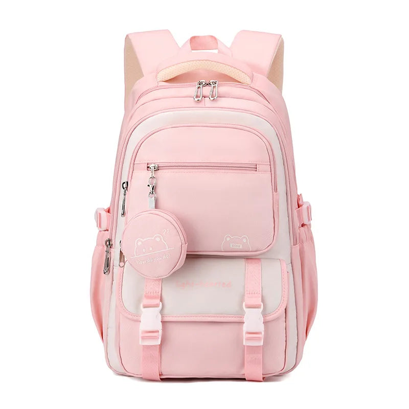 Mochila Escolar Feminina Impermeável com Estampa Fashion — Ideal para Viagem e Uso Diário
