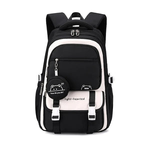 Mochila Escolar Feminina Impermeável com Estampa Fashion — Ideal para Viagem e Uso Diário