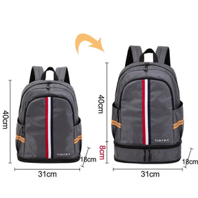 Mochila Dobrável e Impermeável de Grande Capacidade para Notebook 15,6” com Múltiplos Bolsos
