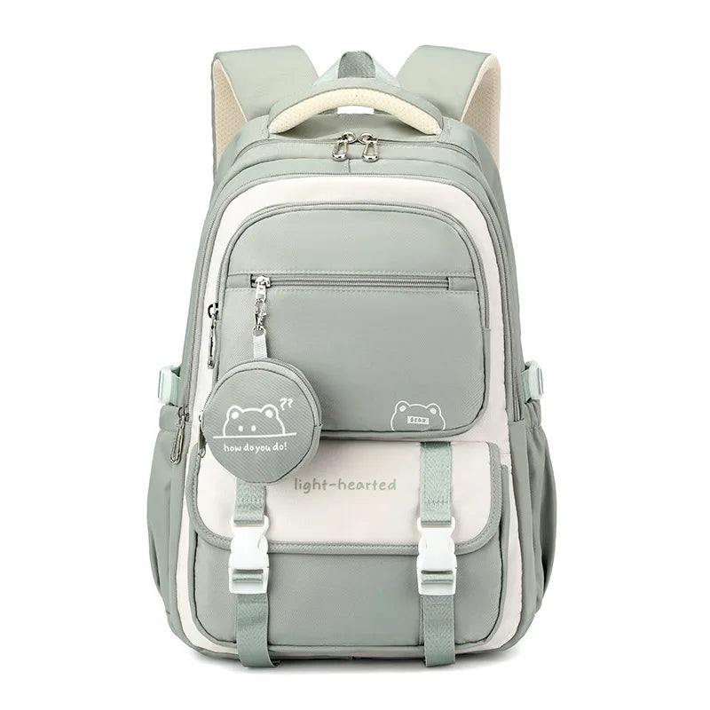 Mochila Escolar Feminina Impermeável com Estampa Fashion — Ideal para Viagem e Uso Diário