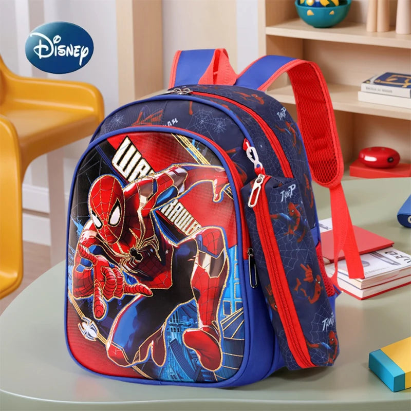 Mochila Escolar Infantil com Estojo Homem Aranha Impermeável