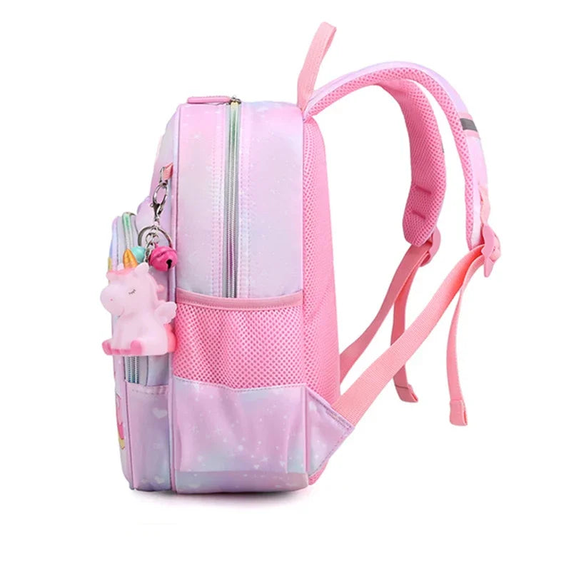 Mochila Infantil Escolar de Unicórnio CTN Rosa para Meninas Leve