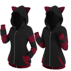 Casaco Feminino Para Inverno Capuz com Orelhinhas - (Promoção de Inverno 2025)