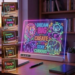 Quadro de Desenho LED Infantil Recarregável com Iluminação Neon