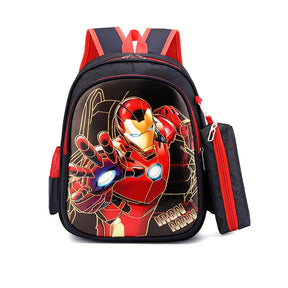 Mochila Escolar Infantil com Estojo Homem Aranha Impermeável