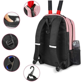 Mochila Profissional para Raquete de Tênis com Compartimento Ventilado para Calçados e Armazenamento Multicamadas — Organizador Esportivo