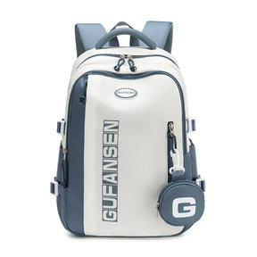 Mochila Unissex em Nylon de Grande Capacidade com Fechamento em Zíper — Ideal para Escola e Viagem