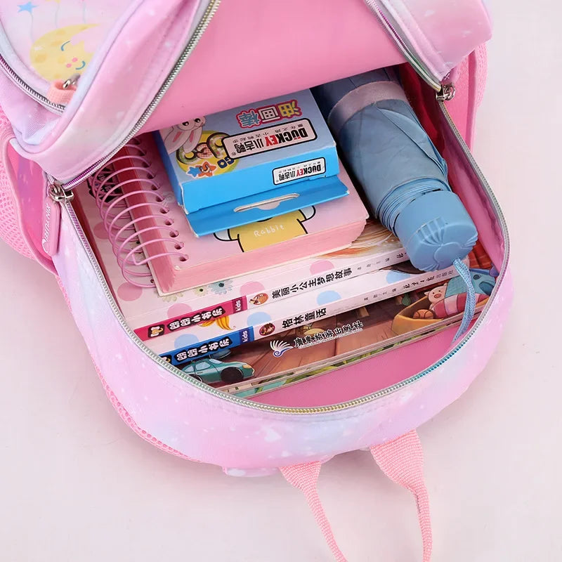 Mochila Infantil Escolar de Unicórnio CTN Rosa para Meninas Leve